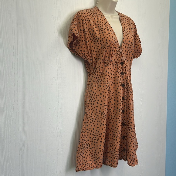 Marine Layer - Camila Abstract Cheetah Print Button Down Mini Dress Size Medium - Picture 5 of 13